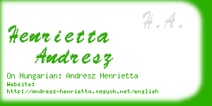 henrietta andresz business card